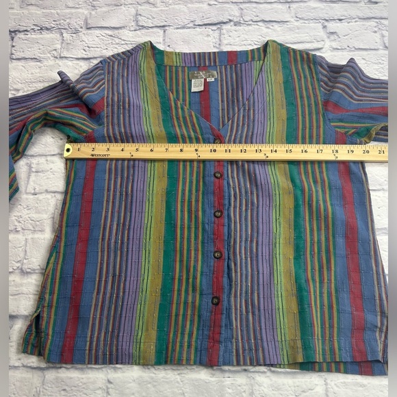 The Territory Ahead Multicolor Striped Shirt. Size LP. 3/4 Length Sleeves. - Picture 4 of 7